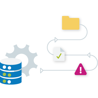 Abstract image of files coming from a database